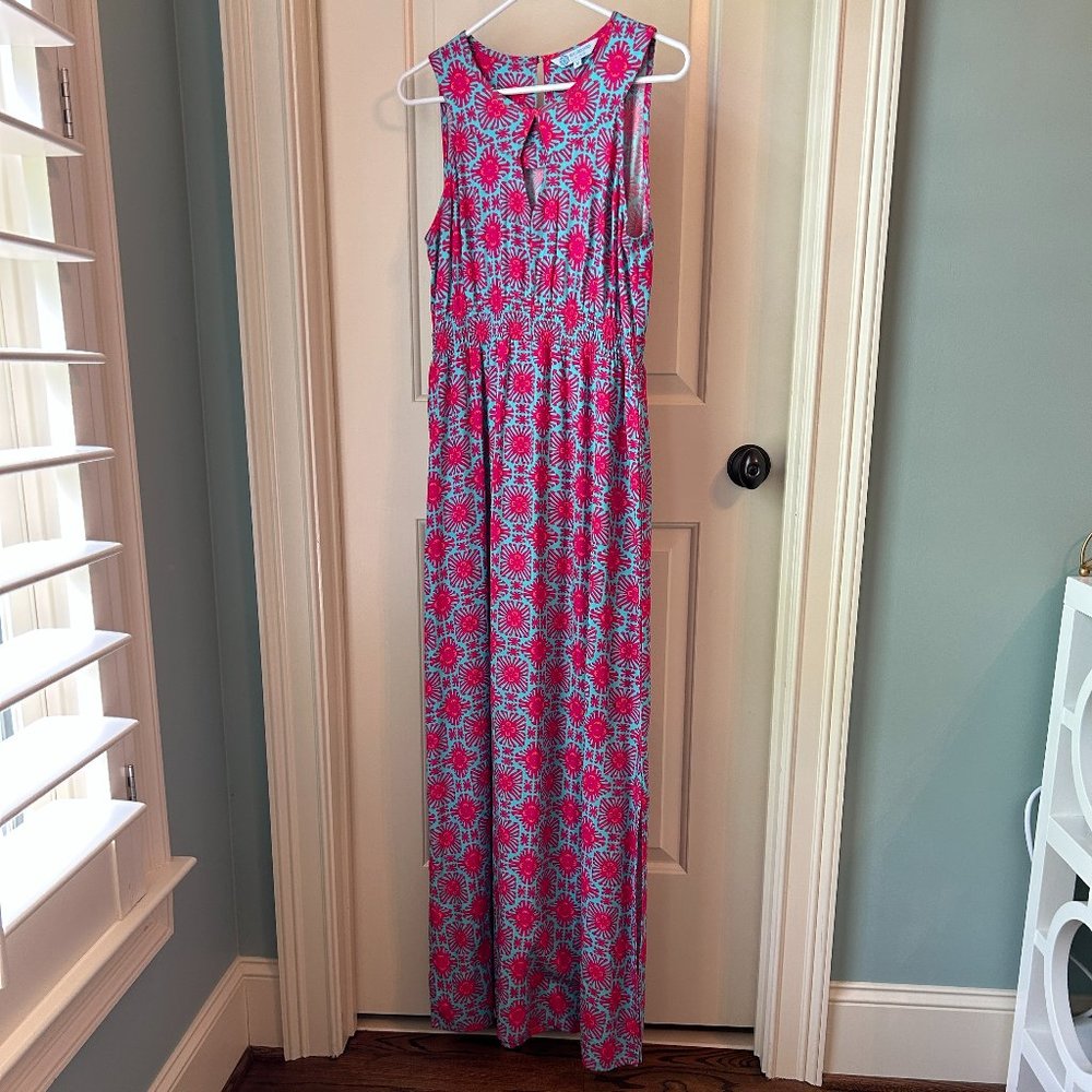 Escapada Maxi Pink & Blue Print Dress